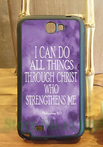 "Philippians 4:13" Purple and Black  Galaxy Phone Case