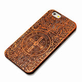Natural Wood Emboss Phone Cases for iPhone