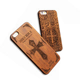 Natural Wood Emboss Phone Cases for iPhone